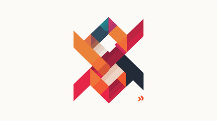 Abstract letter logo design vector illustration Flat vector