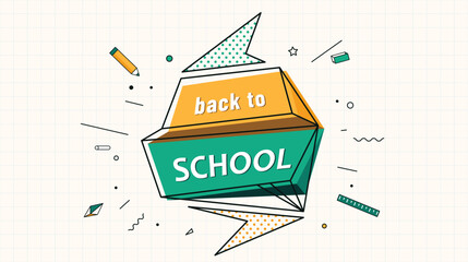 Back to school banner vector background. Education concept with design