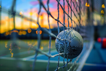 sportball catch in a net on the stadium gate, goal, competitions