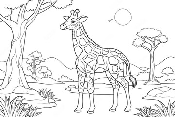 giraffe colouring book 