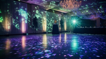 Disco lights creating an enchanting scene