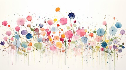 Whimsical watercolor splatters in a carefree arrangement
