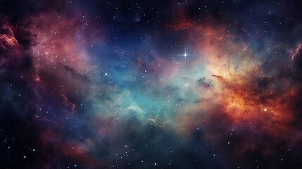 Colorful space filled with lots of stars - obrazy, fototapety, plakaty