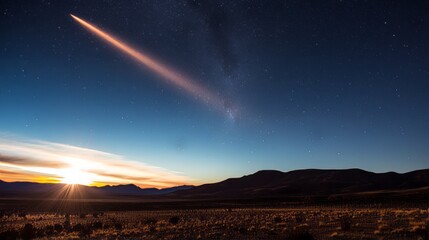 A celestial phenomenon with a meteorite impact crater - obrazy, fototapety, plakaty