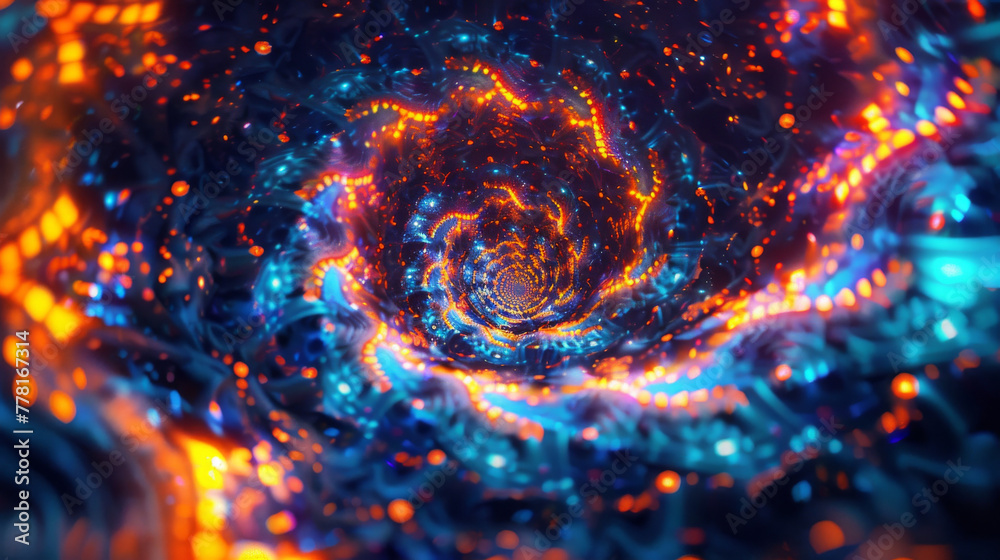 Leinwandbilder vibrant abstract image depicting a cosmic vortex with dynamic light particles