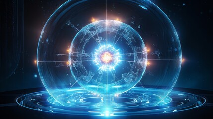 Obraz premium A futuristic nuclear fusion concept with glowing plasma