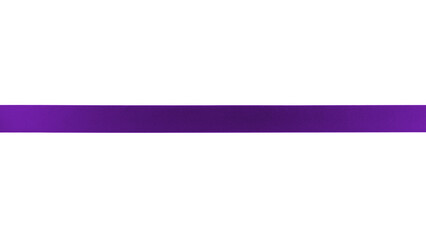 Satin ribbon line violet color isolated on white background