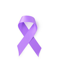 Lavender awareness ribbon isolated on white background - 778168396