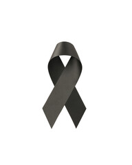 Black ribbon symbol of melanoma cancer isolated on white background - 778168582