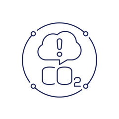 high carbon emissions line icon