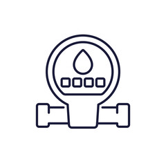 water meter icon, line vector