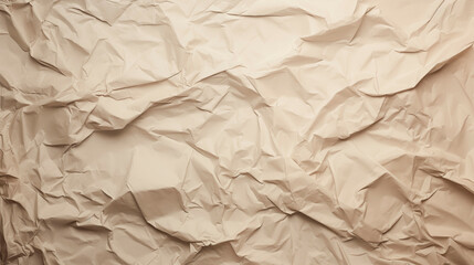 White crumpled paper, top view, background. Texture of heavily crumpled paper