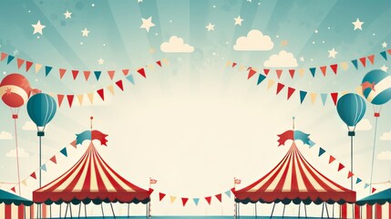 A banner for a carnival and fair background
