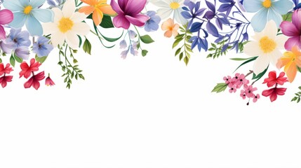A decorative border of colorful flowers and leaves