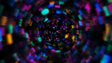  Abstract hyper jump in time concept tunnel colorful illustration. Tunnel background 4k illustration.
