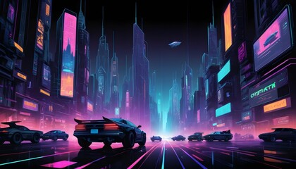 A-Cyberpunk-Cityscape-With-Towering-Skyscrapers-Co- 3