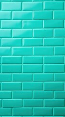 Mint Green majorelle shiny clean metro brick wall background pattern with copy space for design blank 