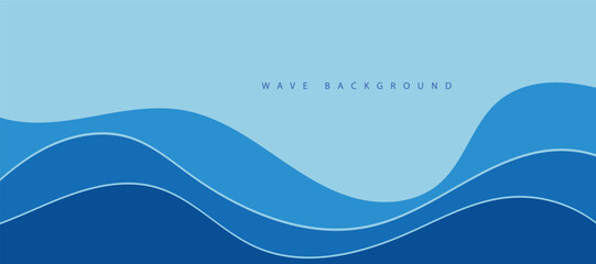 Sea waves layer vector background illustration. Sea beach vector illustration.
