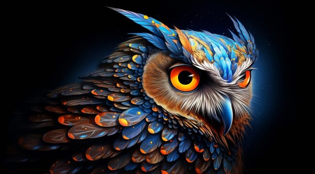 vibrant splendor of an owl brought to life through a stunning paint splash technique against a colorful backdrop, capturing the essence of artistic beauty and wildlife.