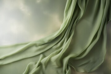 Olive soft chiffon texture background with blank copy space design photo backdrop