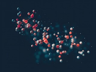 A digital artwork showcasing the molecular structure of Clindamycin