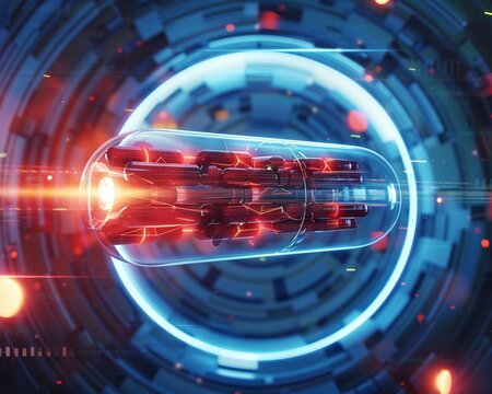 A futuristic design featuring Azithromycin