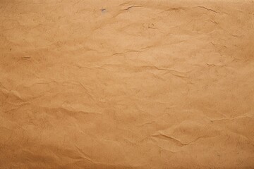 A close up texture of crumpled and creased brown paper surface background for design and wallpaper. Generative AI.