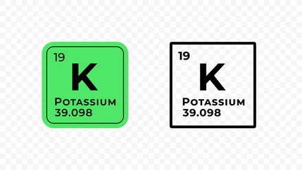 Potassium, chemical element of the periodic table vector design