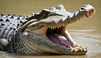 A-Crocodile-With-Its-Jaws-Open-Wide-Displaying-It-