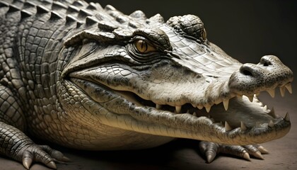 A-Crocodile-With-Its-Scales-Rough-And-Textured- 2 - obrazy, fototapety, plakaty