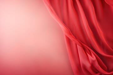 Red soft chiffon texture background with blank copy space design photo backdrop