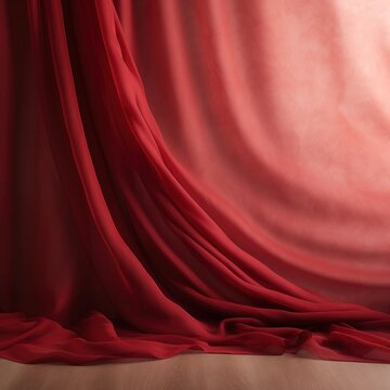 Red soft chiffon texture background with blank copy space design photo backdrop