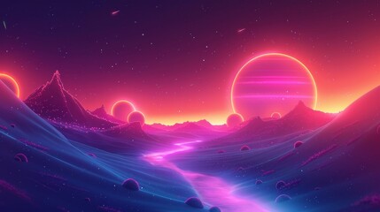 An enchanting night space game illustration accompanies a space exploration