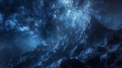 Obraz na płótnie Canvas Nighttime depiction of a space-themed game