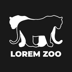 Logo. Two tigers on an isolated background. Vector illustration