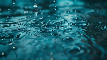 Fotobehang water drops on blue background © ChoopyChoop