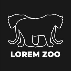 Logo. Two tigers on black. Vector illustration