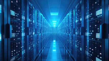 Data center background with data base servers.