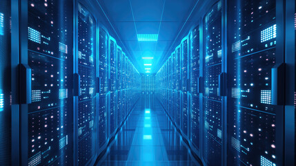 Data center background with data base servers.
