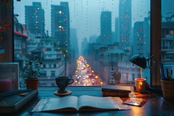 Window overlooking the city