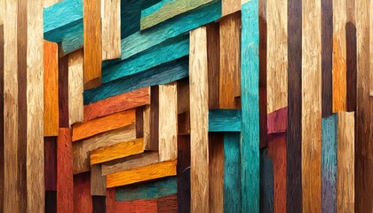 Rustic Elegance: Abstract Wood Texture Block Stack Background