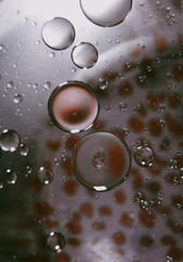 water drops on a glass surface