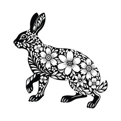 Cute animal silhouette. Illustration for postcard, poster, sticker, pattern. Cute animal silhouette