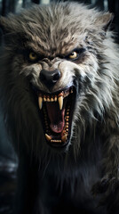 Werewolf, photo of a werewolf, werewolf photo fantasy figure, wolf, midnight werewolf