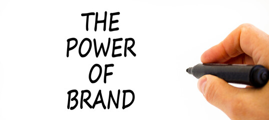 The power of brand symbol. Concept words The power of brand on beautiful white paper. Beautiful...