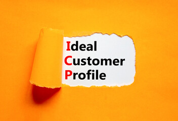 ICP ideal customer profile symbol. Concept words ICP ideal customer profile on beautiful white...