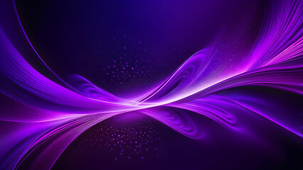 Ethereal Purple Neon Waves: Dynamic Patterns on Black Canvas(Generative AI)