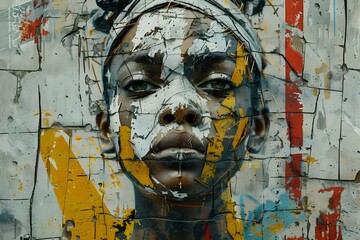 Captivating Street Art Portrait A Striking Visual Journey of Expression Emotion and Urban Culture
