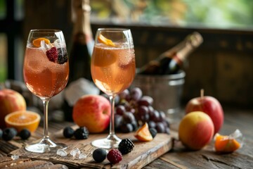 Obraz premium Exquisite Cocktail Wine: Elegant Drinks for Sophisticated Gatherings