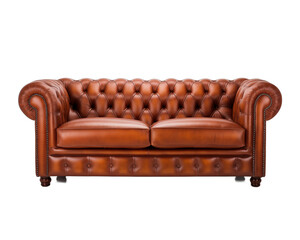 Elegant chesterfield sofa isolated on white background 3D rendering